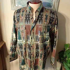 Vtg Western Signatures by Eds West Cotton Long Sleeve Shirt Southwest Cowboy NWT